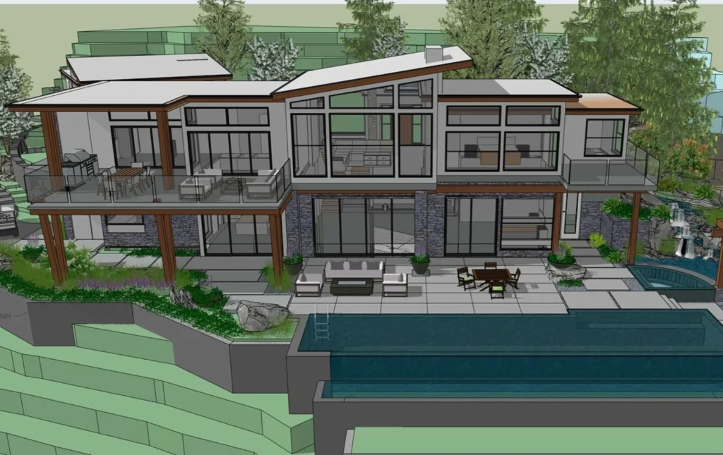 3D rendering of custom home design